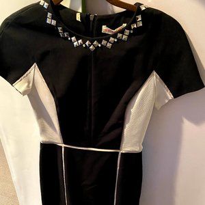 Womens Rebecca Taylor black short sleeve dress